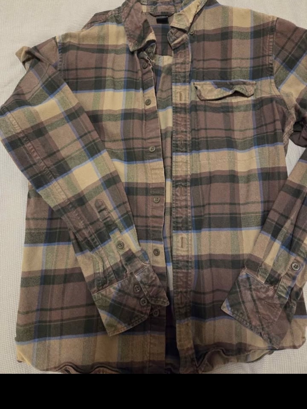 Helly Hansen Mens Plaid Button-Down Shirt in Brown, Tan & Blue
